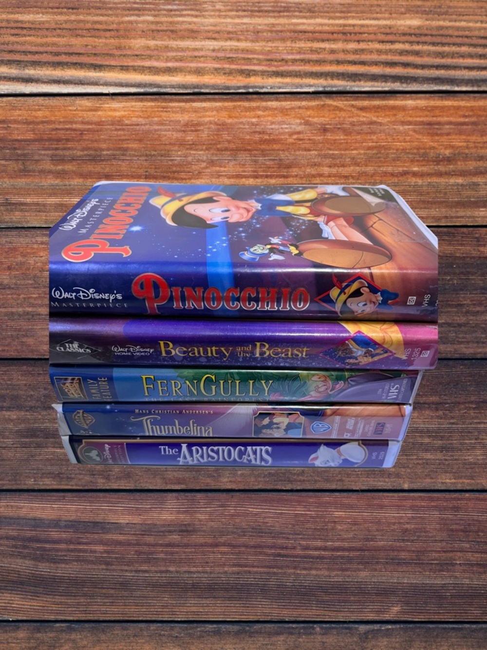 Set of Six VHS Kids’ Classics, Five Disney Favorites Plus Fern Gully